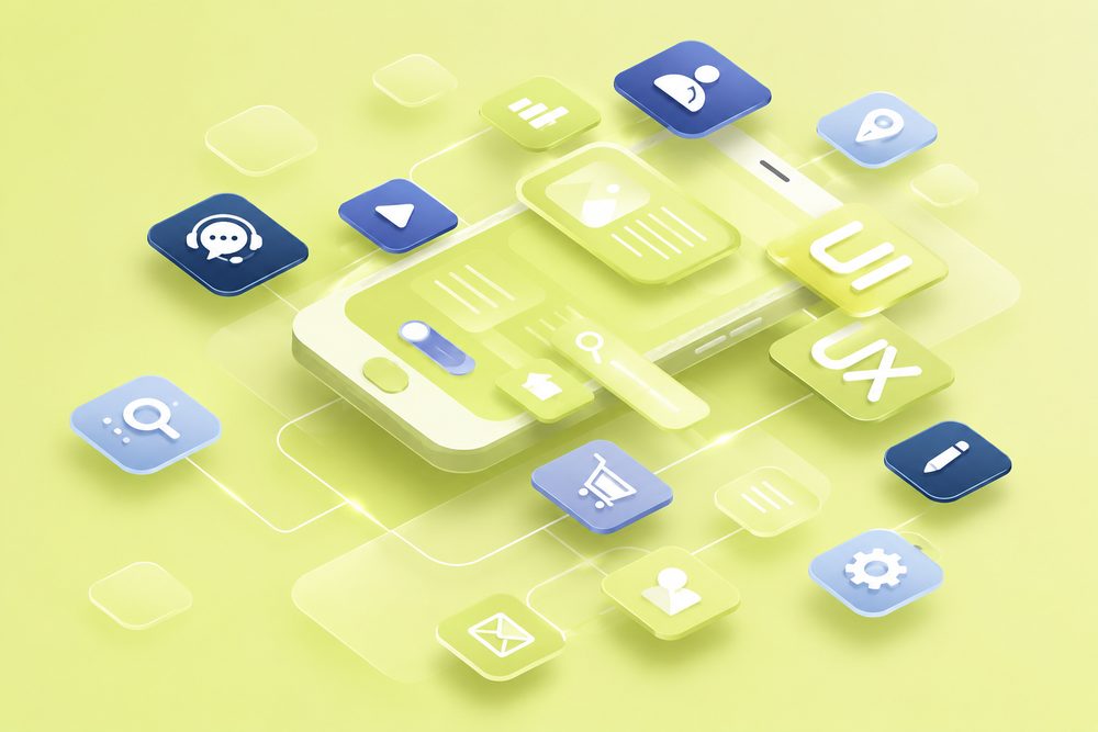 Mobile app development illustration